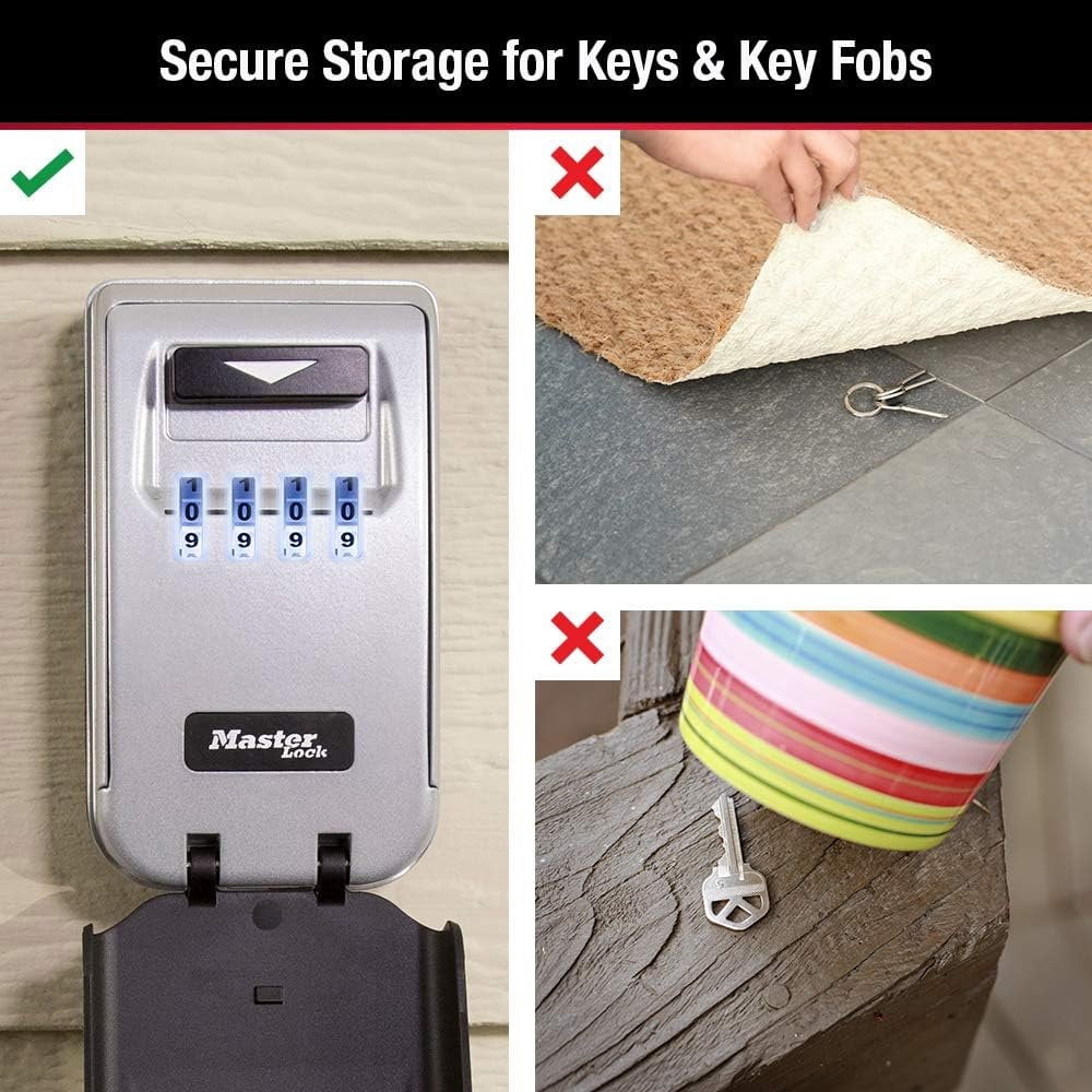 Master Lock 2-7/8 inch Combo Wall Mount Light Up Dial Lock Box with Metal Construction