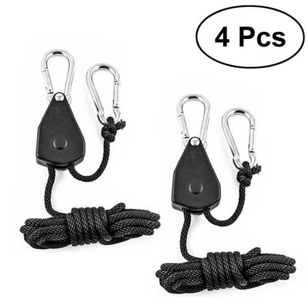 Adjustable Grow Light (4Pcs 1/8 Inch Heavy Duty Adjustable Grow Light Ratchet Rope Hanger Yoyo for Grow Light Fixtures)