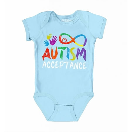 

Shop4Ever Autism Acceptance Infinity Symbol Baby s Bodysuit Infant Cotton Romper 24 Months Light Blue