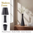thumbnail image 2 of Unique Bargains Ceramic Vase for Home Decor Tall Matte Flower Vase Ribbed Textured Black, 2 of 6