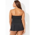 thumbnail image 2 of Swimsuits for All Women's Ruched Skirted Bandeau Swimdress, 2 of 5