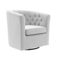 thumbnail image 3 of Modway Prospect Tufted Performance Velvet Swivel Armchair in Light Gray, 3 of 9