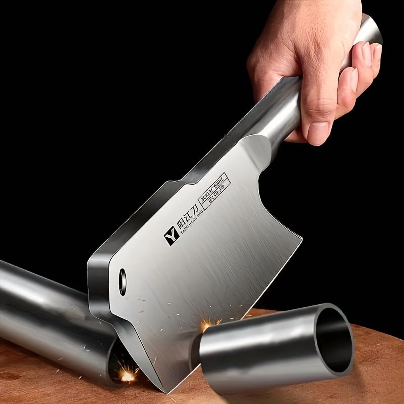 Meat Cleaver Knife Heavy Duty, 5.5 inch Bone knife for Meat Cutting, Axe Bone Chopper Breaker Knife Stainless Steel Thicken Blade for Kitchen Butchery Outdoor, Men's Gift