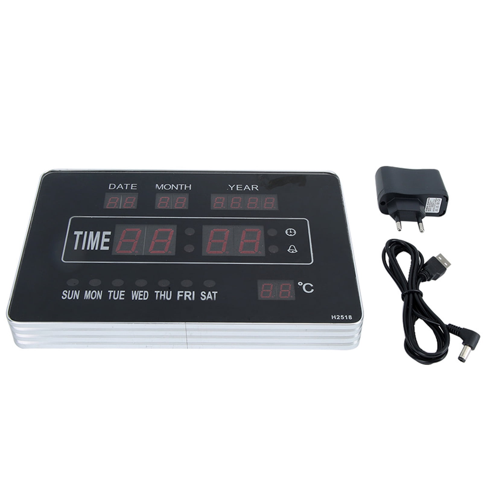 Fyydes LED Digital Calendar Day Alarm Clock, Date Display