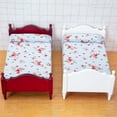 thumbnail image 2 of Grandest Birch Simulated Single Bed Exquisite Accessories Wooden 1/12 Scale Miniature Dollhouse Single Bed for Scene Props Miniatu, 2 of 8