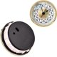thumbnail image 5 of Mini Quartz Clock Insert 2.8 Inch (70 mm) Round Quartz Movement Miniature Clock White Dial Gold Trim Arabic Numerals, Fit 2.4 Inch (61 mm) Diameter, 5 of 5