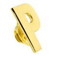 thumbnail image 2 of PinMart's Gold Plated Alphabet Letter P Lapel Pin, 2 of 3