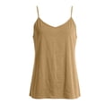 thumbnail image 4 of Xijirk V Neck Loose Camisole with Lightweight Breathable Material for Summer Layering and Casual Daily Matching Outfits,Khaki,L, 4 of 4