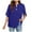 Blue, variant on Women's Tops Summer V Neck Button Petal Half Sleeve Loose Flowy Shirts Trendy Casual Comfortable Blouses (XL, Red)