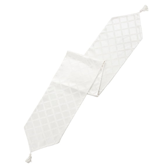 Lenox Laurel Leaf Reversible Table Runner, White - 14"W x 90"L