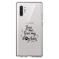 thumbnail image 1 of DistinctInk Clear Shockproof Hybrid Case for Galaxy Note 10 PLUS (6.8" Screen) - TPU Bumper Acrylic Back Tempered Glass Screen Protector - Love Me, Love My Dog Hair, 1 of 1