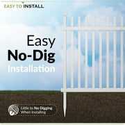 41in H x 44in W (2 Panels) No Dig Zippity Burbank Fence Panel Kit, No Dig Fence Panels, White Vinyl Fences for Yard, Temporary Fence for Backyard, White Picket Fence Garden Border, DIY Fence ZP19057
