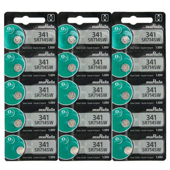 15 Pieces Genuine Murata SR714SW 341 Watch Battery Silver Oxide 1.55V Made in Japan