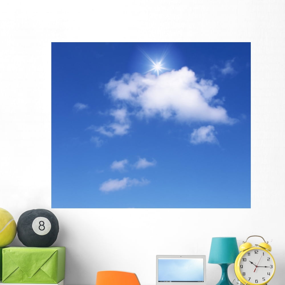 Blue Sky Wall Mural by Wallmonkeys Peel and Stick Graphic (48 in W x 40 ...
