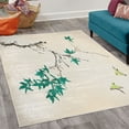 thumbnail image 2 of Japanese Decorative Rug, Cherry Blossom Sakura Tree Branches Romantic Spring Themed Watercolor Picture, Quality Carpet for Bedroom Dorm and Living Room, 6 Sizes, Sea Green, by Ambesonne, 2 of 4