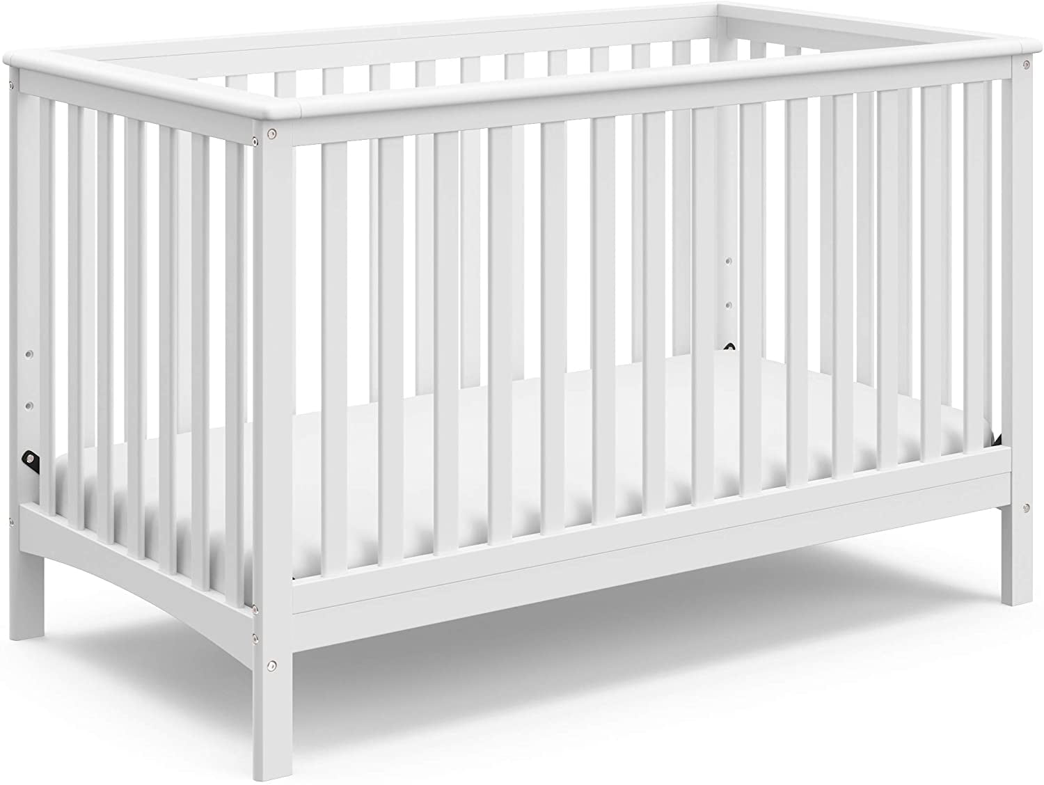 Some Assembly Required Three Position Adjustable Height Mattress Easily Converts to Toddler Bed Day Bed or Full Bed White/Pebble Gray Storkcraft Sienna 3-in-1 Convertible Crib