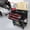 Black / Red, variant on 3 Drawers Multifunctional Tool Cart with Wheels and Wooden Top--black&red