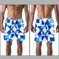 thumbnail image 3 of luoweisi Men's Beach Shorts Quick Dry Swim Trunks with Mesh Lining Blue and White Geometry M, 3 of 5