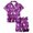 Purple-c, variant on Shadoumai Halloween Pajamas Button Front Graphic Print Button Down Short Sleeve Loungewear Clothes Set Comfy Home Clothes 2 Piece Pjs for