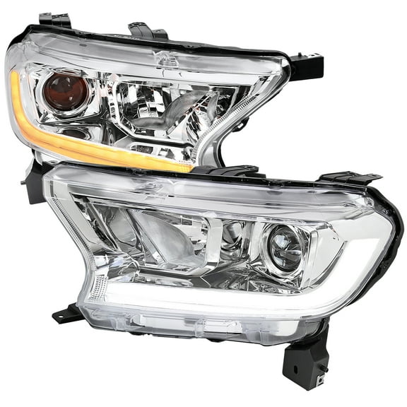 Halo Projector Headlights (Black Housing/Clear Lens) Made for and Compatible with 1998-2000 Ford Ranger