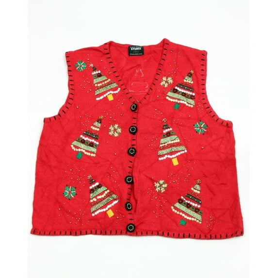 Vintage One of a kind Ugly Christmas Holiday Sweater Vest - Large