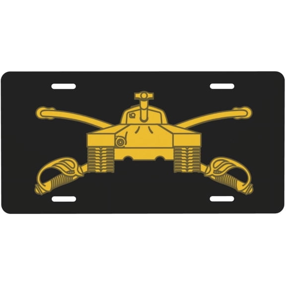 Us Army Armor Branch Insignia License Plate Novelty Metal Plate Vanity Tag Aluminum Car Front License Plate Decor 6x12 Inch