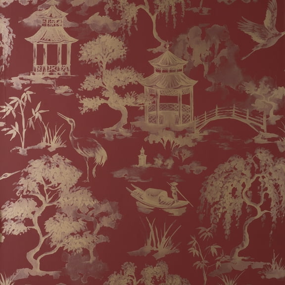 Fine Decor Nikolai Ruby Chinoiserie Wallpaper