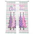 thumbnail image 7 of Purple Pink Christmas Tree Sheer Curtains 108 Inch Length 2 Panels Set, Xmas Snowflake Plaid Voile Window Treatment Semi Sheer Long Curtains Drapes for Bedroom/Living Room/Kitchen 52"x108"x2, 7 of 7
