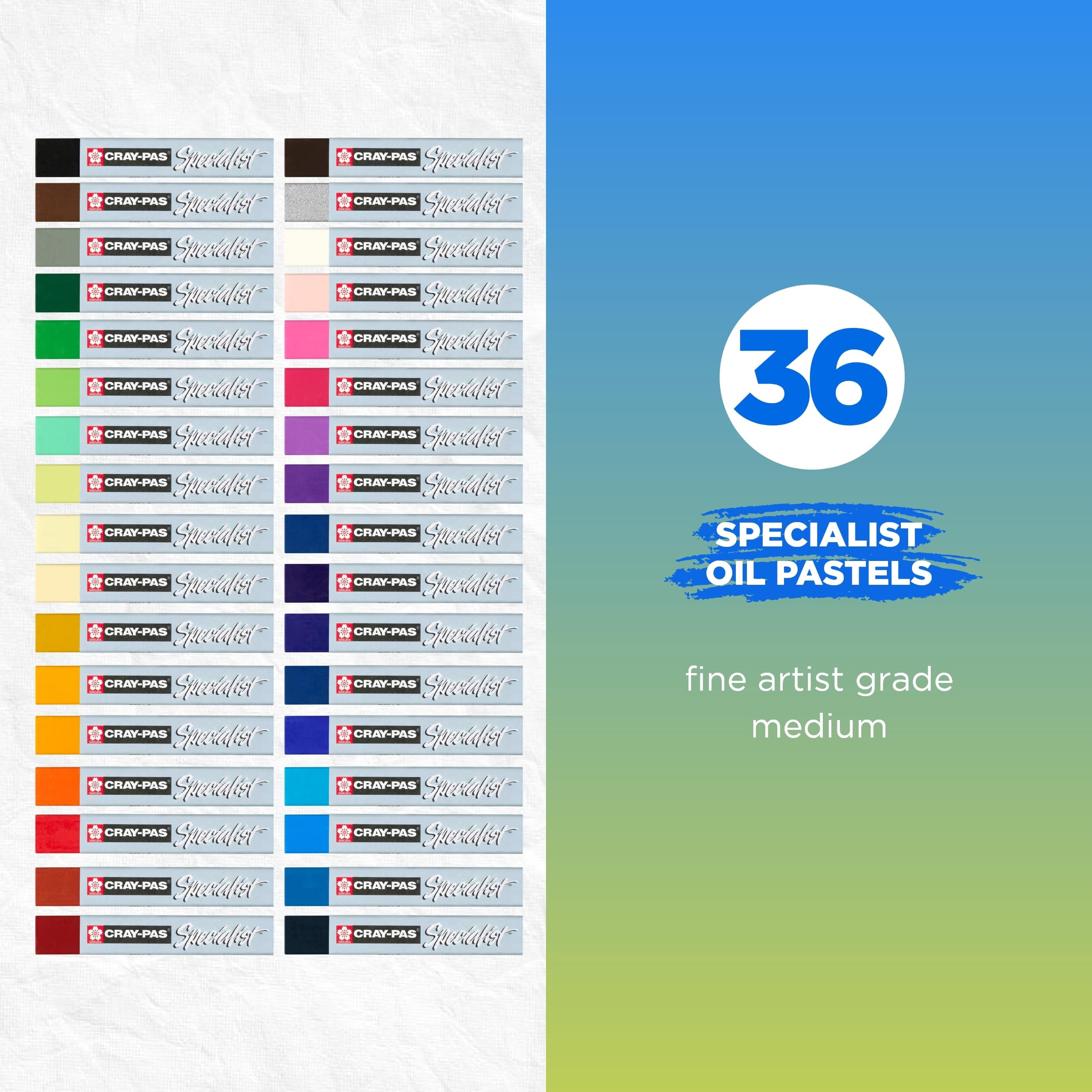 Sakura Cray-Pas Specialist Oil Pastel Set - Soft Oil Pastels for Artists - 36 Pieces