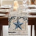 thumbnail image 3 of Table Runners 72 Inches Long Dress Scarves, Texas Star Vintage Farmhouse Kitchen/Dining Table Runner, Coffee Tablerunners, Retro Navy Blue Berry Wooden 13x72 Inch, 3 of 9
