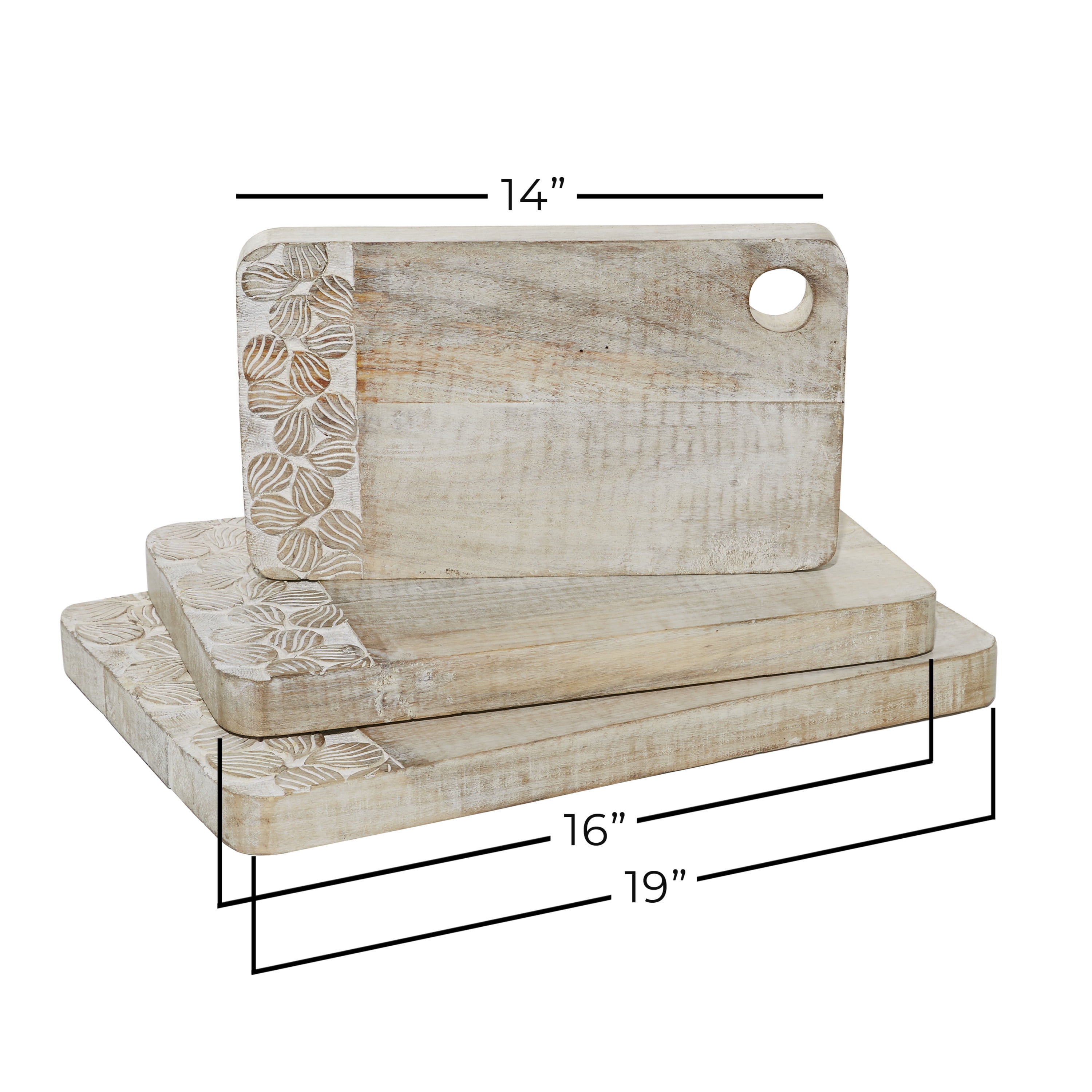 Small White Wood, Marble & Jute Cutting Board - Foreside Home & Garden