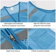 thumbnail image 5 of Toptie Mesh Safety Vest Zipper Team Volunteer Uniform Vest, Reflective Running Vest with Pockets, Slim Fit-Green-4XL, 5 of 8