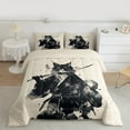 thumbnail image 2 of Manfei Boys Cat Samurai Bedding Comforter Set, Vintage Japanese Twin Comforter Sets, Traditional Ink Painting Bedding Set, Super Cozy Room Decor Reversible 2pcs, 2 of 8