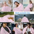 thumbnail image 5 of Pure Pink Cooling Blanket, Lightweight Breathable Summer Throw Blanket with Double Sided Cold Effect, Simple Solid Color Picnic Beach Blankets Bed Sheet for Hot Sleepers 40"x60", 5 of 8