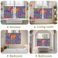 thumbnail image 6 of Colorful Tier Curtains, Ethnic Modern Abstract Watercolor Tie-Dye Light Filtering Kitchen Curtains, 2Pcs Rod Pocket Half Window Treatments Panels for Sink Cafe Cabinet Basement 27.5x45 Inches, 6 of 9