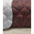 thumbnail image 3 of East Down Alternative Comforter, Traditional Paisley in Colors Floral Ornamental Cultural Art, Microfiber Quilt for All Season, 5 Sizes, Orange Yellow and Red, by Ambesonne, 3 of 3