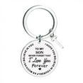 thumbnail image 3 of Creative DIY To My Son Stainless Steel Last Name 26 Letter Keychain 2.5x2.5cm, 3 of 8