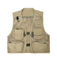 thumbnail image 1 of Chaleco de seguridad para fotografía de malla para hombre, transpirable, portátil, con múltiples bolsillos, XXL, color caqui, 1 of 5