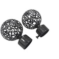 thumbnail image 3 of SAIJYUNCOI Decorative window finials Black Hollow Sphere Design Curtain Rod Finials, 2 Pack, 3 of 6