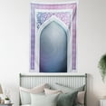 thumbnail image 4 of Moroccan Tapestry, Old Fashion Ottoman Arch Door Surrounded by Digital Featured Sacred Geometry Motif, Wall Hanging for Bedroom Living Room Dorm Decor, 60W X 80L Inches, Mauve Grey, by Ambesonne, 4 of 5