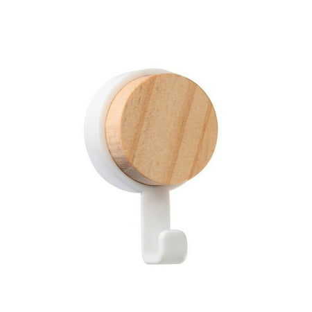 

SUPO Depot - Wall Hook Household Hanger Wood Decoration with Self Adhesive Sticker Nail Free - White Series