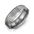 thumbnail image 1 of Men's Brushed Tungsten Ring with Beveled Edges, 1 of 4