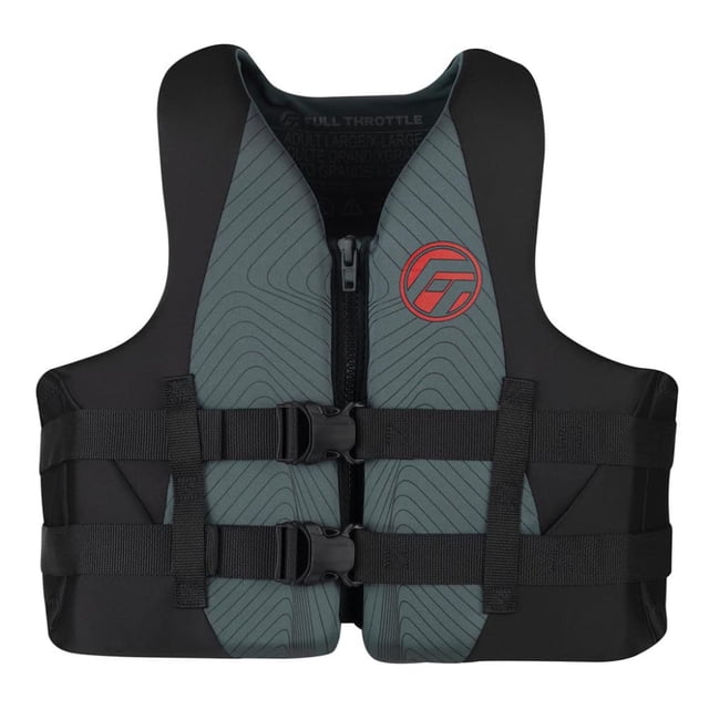 Chaleco salvavidas Full Throttle de neopreno de secado rápido para adultos, gris, L, XL