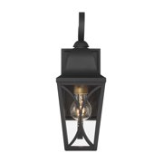The Great Outdoors 73351-757 Cardigan 15 Tall Outdoor Wall Sconce - Sand Coal Black /