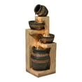 thumbnail image 3 of Cascading Bowl and Jug 46" High Large Rustic Indoor Outdoor Decor Faux Stone Floor Fountain with Light LED, 3 of 10