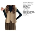 thumbnail image 5 of Women Short Vest Fall Winter Women Vest V Neck Button-down Solid Color Loose Knitted Thick Keep Warm Sweater Top Single-breasted Vest Sweater, 5 of 5