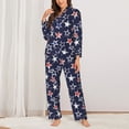 thumbnail image 6 of Salouo Watercolor Stars Pattern Women's Pajamas Set Long Sleeve Button Down Sleepwear Soft Pj Lounge Sets for women 2 Piece Pjs Set with Long Pants -, 6 of 8