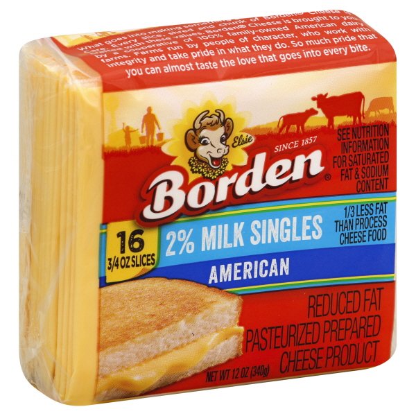 Borden® 2 Milk American Cheese Singles 160.75 oz. Slices Walmart