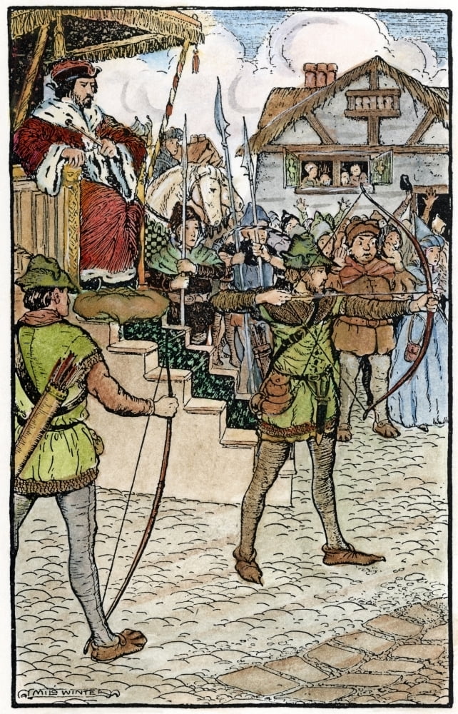 Robin Hood 1914 Nrobin Hood Competing At Prince JohnS Archery Tournament Illustration By Milo