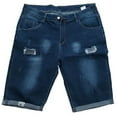 thumbnail image 5 of Mens Shorts Men's Jeans Shorts Ripped Distressed Denim Shorts With Broken Hole Distressed Stretchy Jeans Ripped Jean Shorts Cargo Shorts for Men Dark Blue XL Cotton, 5 of 5